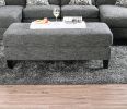 Living Room 1pc Ottoman Transitional Style Chenille Fabric Gray Color Tappered Feet Couch Ottoman