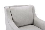 60°Swivel Accent Chair, Lounge Sofa with Nail Trim, Living Room Chairs,Bedroom Chair, Vanity Chair, Nursery Glider, Swivel Barrel Chair