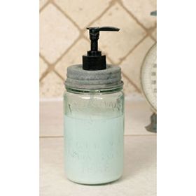 Pint Mason Jar Soap Dispenser (Option: Barn Roof  Black Pump)