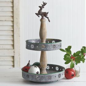 Decorative table Storage. (Option: Tiered Metal Christmas Tray)