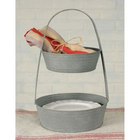 Decorative table Storage. (Option: Tier Metal Tote  Barn Roof)