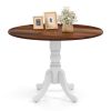 40-inch Round Solid Wood Farmhouse Kitchen Dining Table
