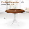 40-inch Round Solid Wood Farmhouse Kitchen Dining Table