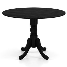 40-inch Round Solid Wood Farmhouse Kitchen Dining Table (Round Table Color: Black Finish)