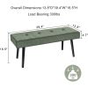 Mid-Century  Corduroy Upholstered End of Bed Bench with Black Metal Legs