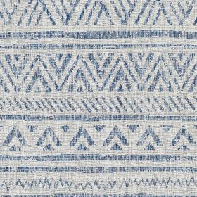 Blue Grey Chevron Coastal Boho Style Indoor Outdoor Area Rug (Chevron Blue/grey: 2ft x 3ft)