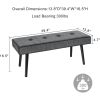 Mid-Century  Corduroy Upholstered End of Bed Bench with Black Metal Legs