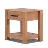 Farmhouse Traditional Rustic White Pine Wood 1-Drawer Nightstand Bedside Table