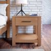 Farmhouse Traditional Rustic White Pine Wood 1-Drawer Nightstand Bedside Table