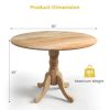 40-inch Round Solid Wood Farmhouse Kitchen Dining Table