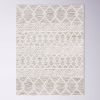 Hand Woven Wool Blend Grey Beige Ivory Persian Style Area Rug