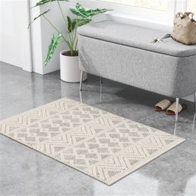 Hand Woven Wool Blend Grey Beige Ivory Persian Style Area Rug (Ivory Persian Area Rug: 2ft x 3ft)