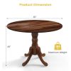 40-inch Round Solid Wood Farmhouse Kitchen Dining Table