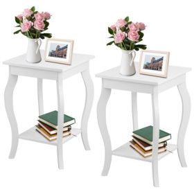 Stylish Nightstand End Table  - Set of 2 (Stylish End Table Color: White)