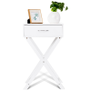 X-Shape 1 Drawer Nightstand End Side Table Storage in White