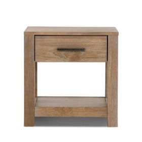 Farmhouse Traditional Rustic White Pine Wood 1-Drawer Nightstand Bedside Table (Nightstand Color: Rustic Pine)